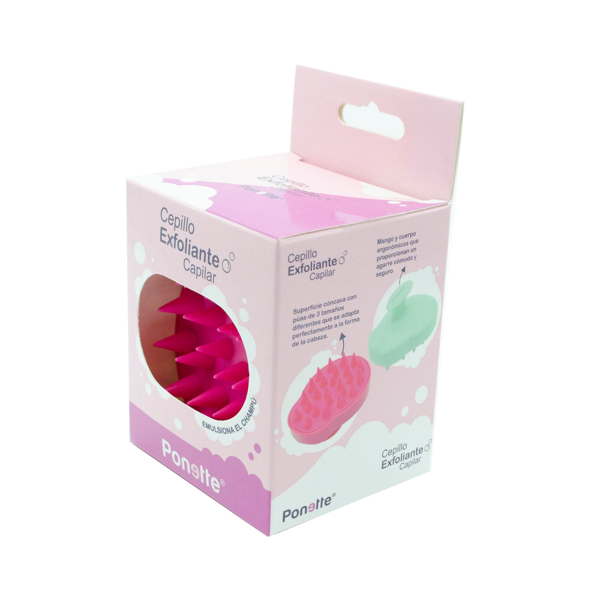 PONETTE CEPILLO EXFOLIANTE CAPILAR ROSA FUCSI