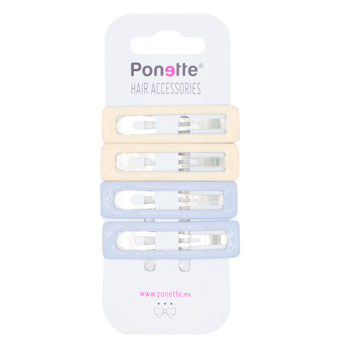 PONETTE BROCHES DE CLIP RECT NUDE AZUL PASTEL