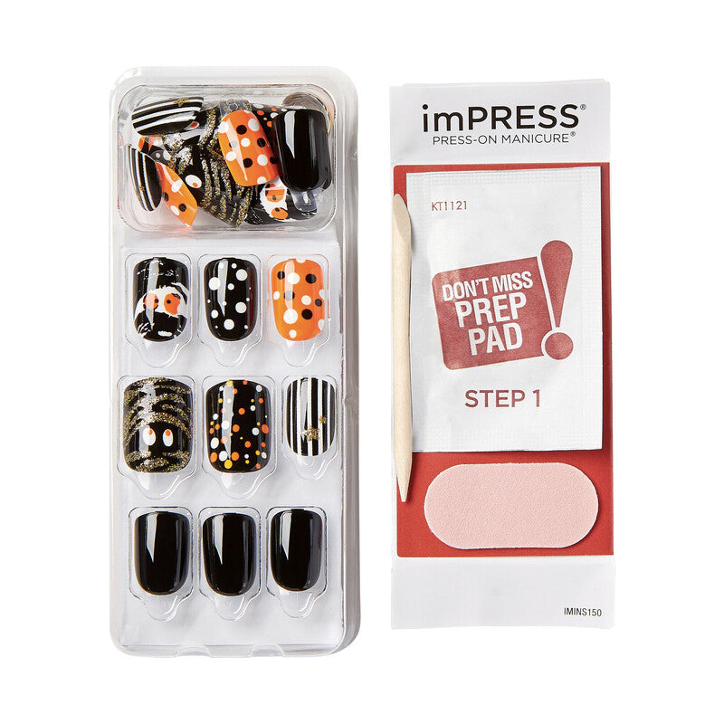 KISS IMPRESS UÑAS POSTIZAS BLEEDING LOVE HIM01X ED HALLOWEEN IMPRESS